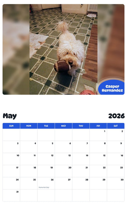 2026 - 2027 Casper Hernandez - Pawidols Pet Calendar