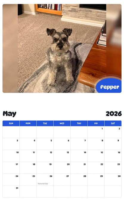 2026 - 2027 Pepper - Pawidols Pet Calendar