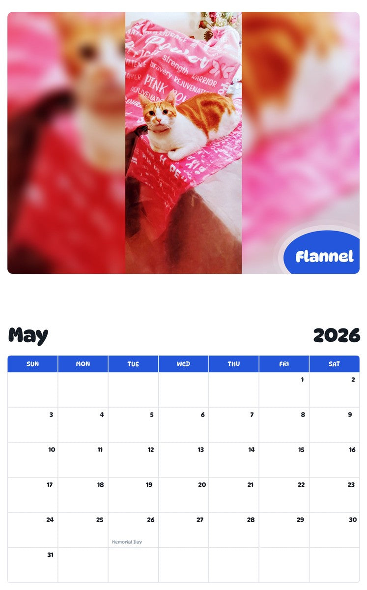 2026 - 2027 Flannel - Pawidols Pet Calendar