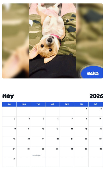 2026 - 2027 Bella - Pawidols Pet Calendar