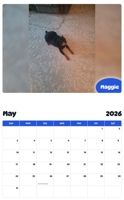 2026 - 2027 Maggie - Pawidols Pet Calendar