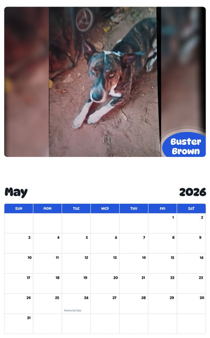 2026 - 2027 Buster Brown - Pawidols Pet Calendar