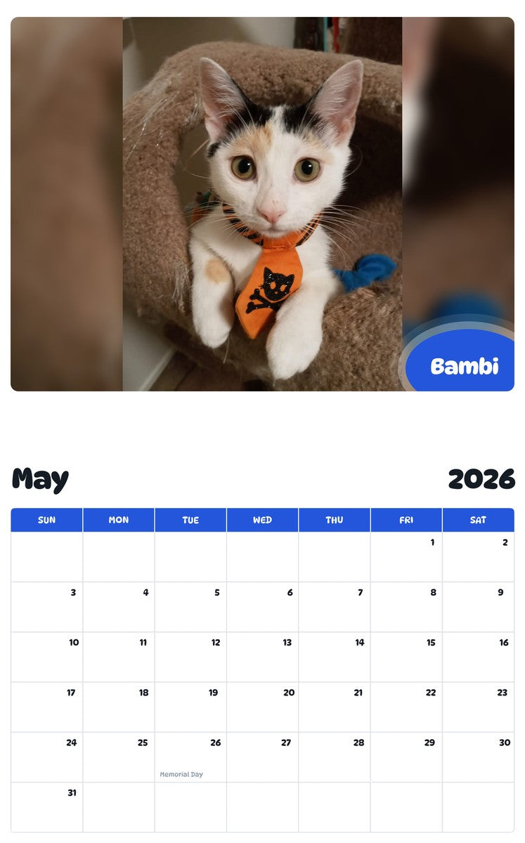 2026 - 2027 Bambi - Pawidols Pet Calendar