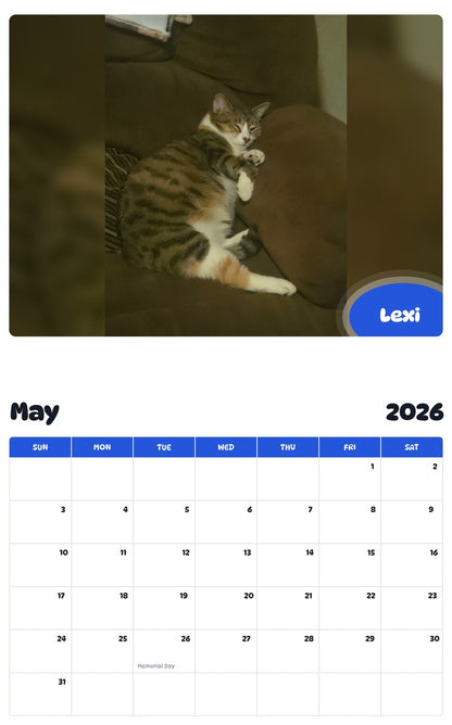 2026 - 2027 Lexi - Pawidols Pet Calendar
