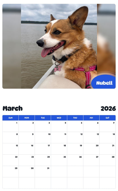 November 2025 - October 2026 Nubell - Pawidols Pet Calendar