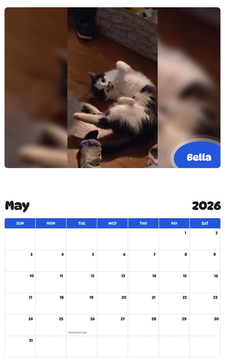 2026 - 2027 Bella - Pawidols Pet Calendar