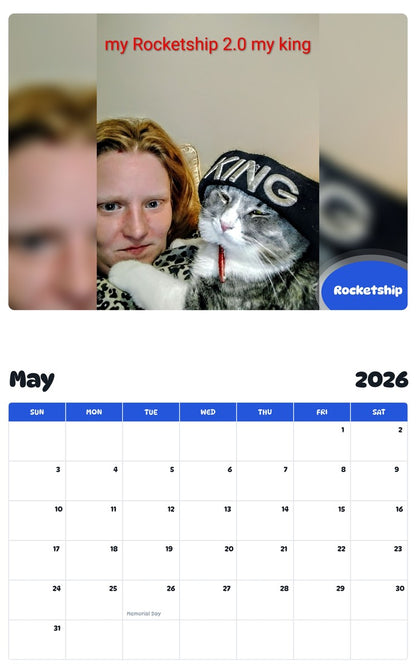 2026 - 2027 Rocketship - Pawidols Pet Calendar