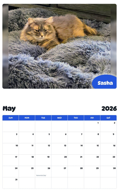 2026 - 2027 Sasha - Pawidols Pet Calendar