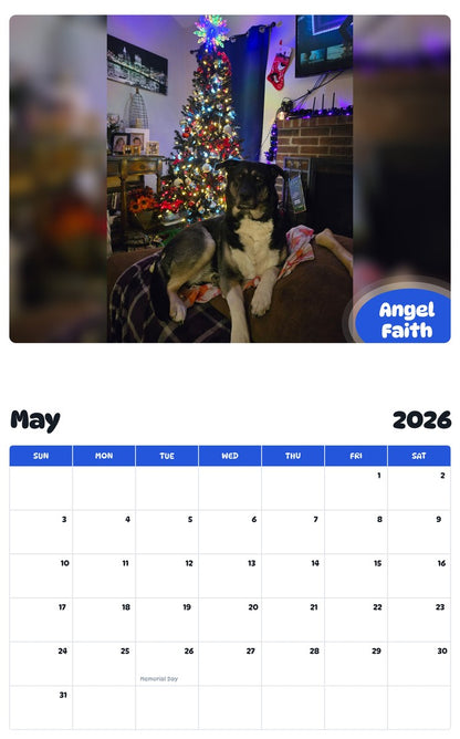 2026 - 2027 Angel Faith - Pawidols Pet Calendar