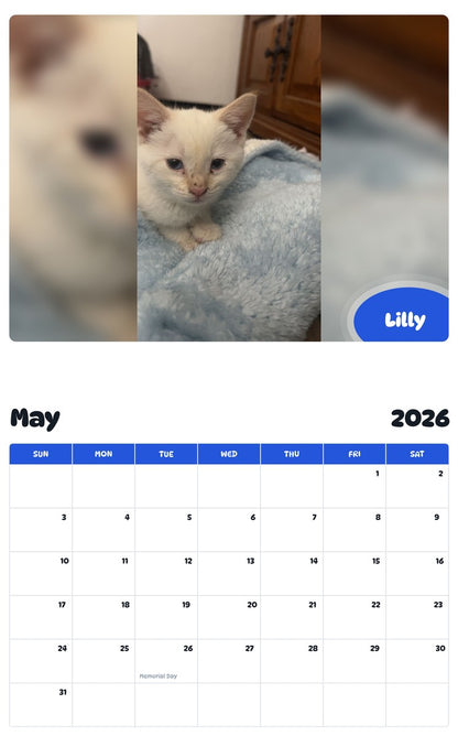 2026 - 2027 Lilly - Pawidols Pet Calendar