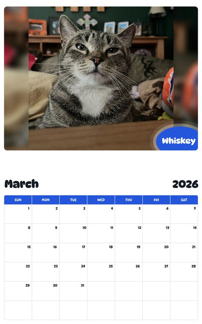November 2025 - October 2026 Whiskey - Pawidols Pet Calendar