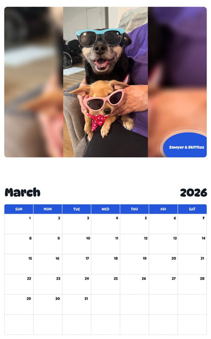 November 2025 - October 2026 Sawyer & Skittles - Pawidols Pet Calendar