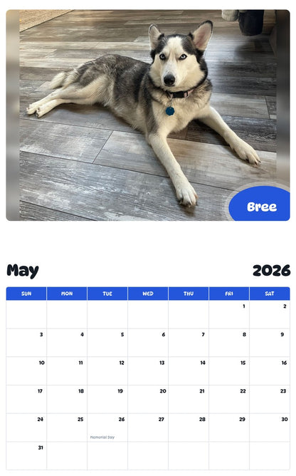 2026 - 2027 Bree - Pawidols Pet Calendar
