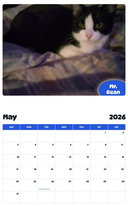 2026 - 2027 Mr. Bean - Pawidols Pet Calendar