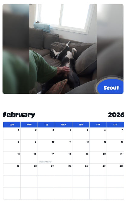 October 2025 - September 2026 Scout - Pawidols Pet Calendar