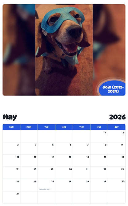 2026 - 2027 Jojo (2012-2024) - Pawidols Pet Calendar