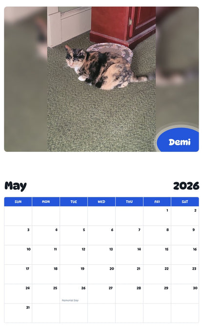 2026 - 2027 Demi - Pawidols Pet Calendar