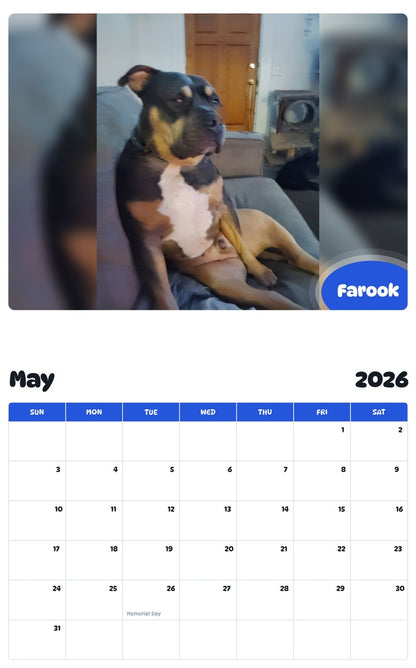 2026 - 2027 Farook - Pawidols Pet Calendar