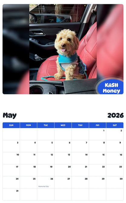 2026 - 2027 KASH Money - Pawidols Pet Calendar