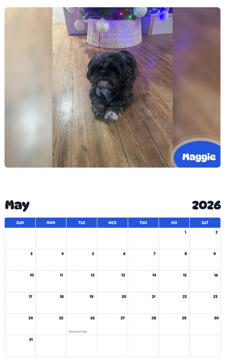 2026 - 2027 Maggie - Pawidols Pet Calendar