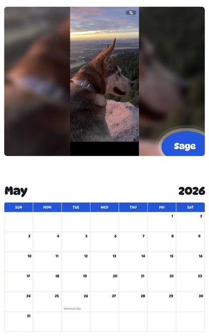 2026 - 2027 Sage - Pawidols Pet Calendar