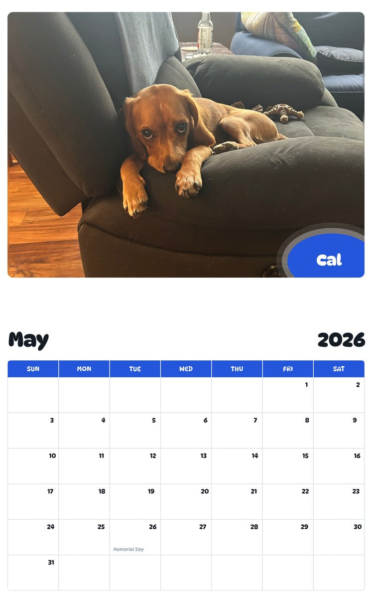2026 - 2027 Cal - Pawidols Pet Calendar