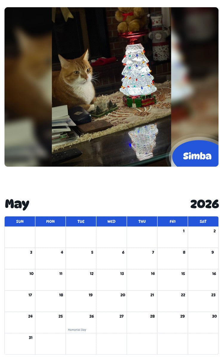 2026 - 2027 Simba - Pawidols Pet Calendar
