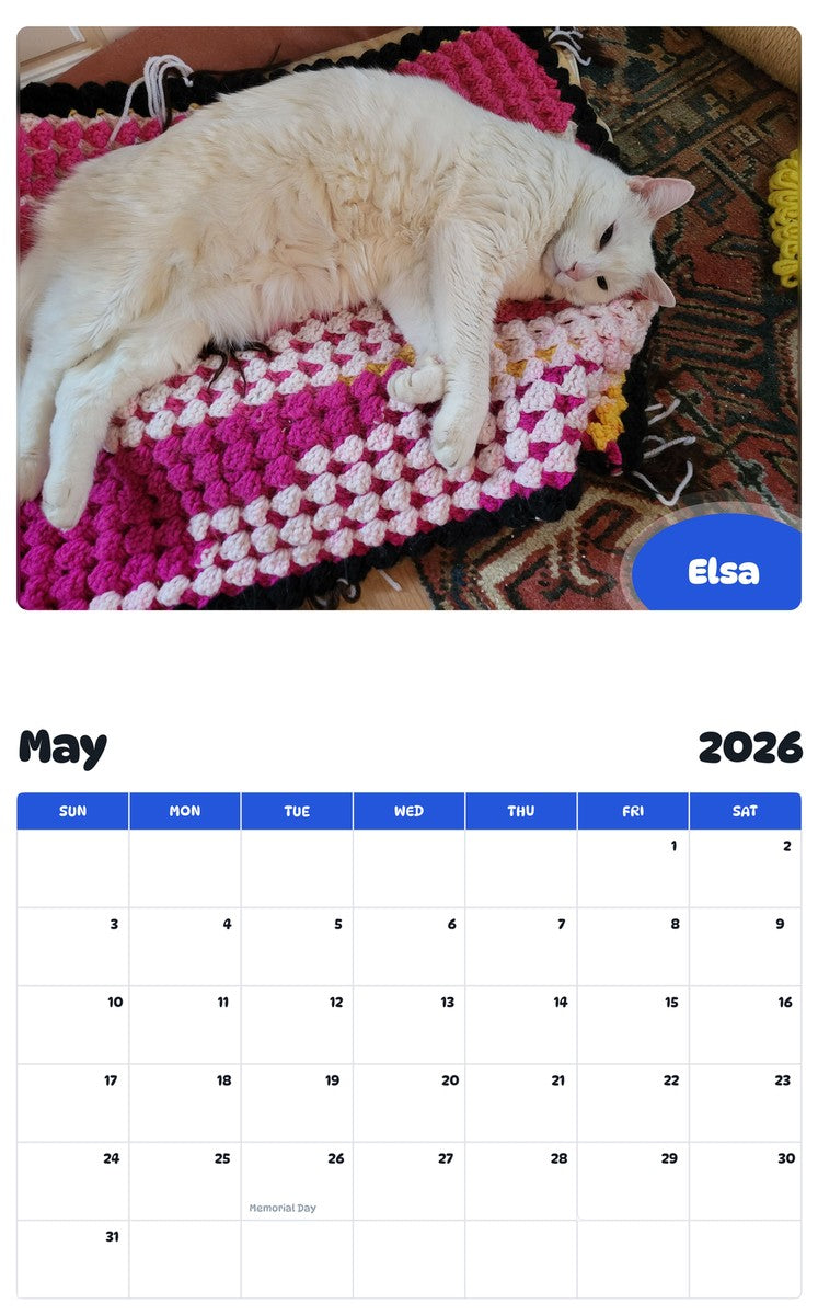 2026 - 2027 Elsa - Pawidols Pet Calendar
