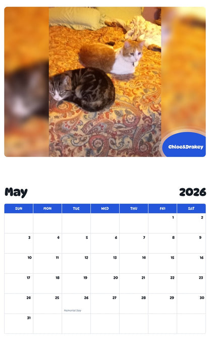 2026 - 2027 Chloe&Drakey - Pawidols Pet Calendar