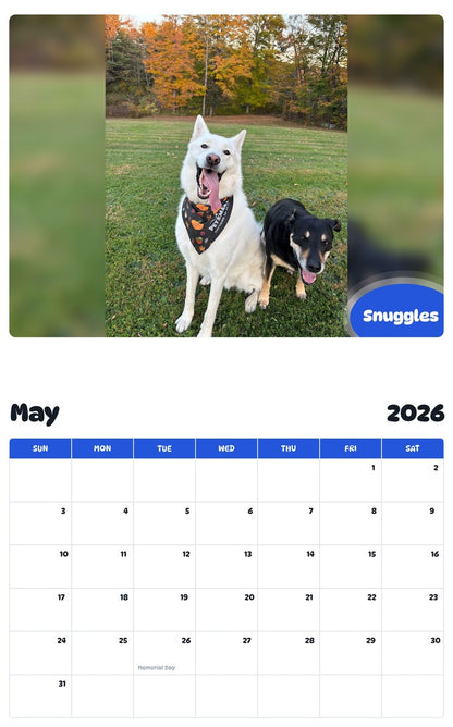 2026 - 2027 Snuggles - Pawidols Pet Calendar