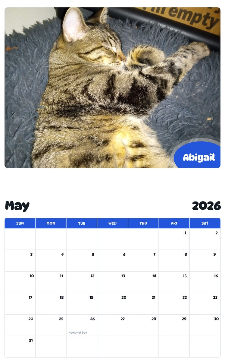2026 - 2027 Abigail - Pawidols Pet Calendar