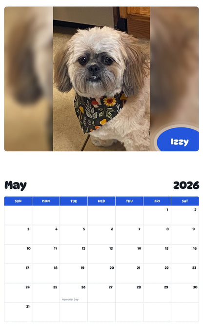 2026 - 2027 Izzy - Pawidols Pet Calendar