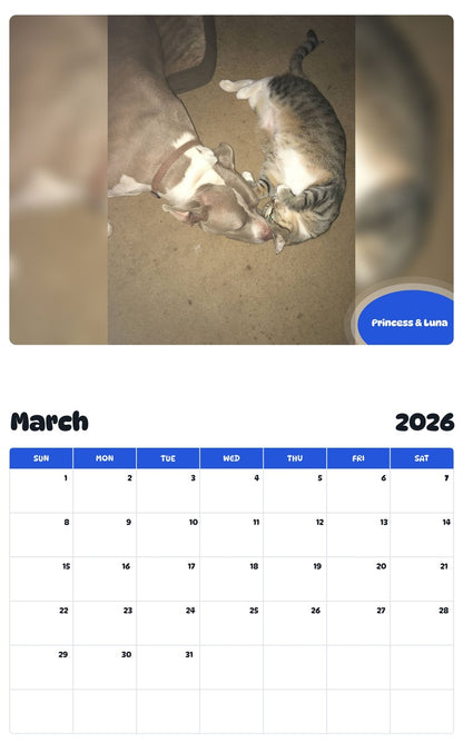 November 2025 - October 2026 Princess & Luna - Pawidols Pet Calendar