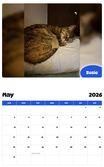 2026 - 2027 Susie - Pawidols Pet Calendar