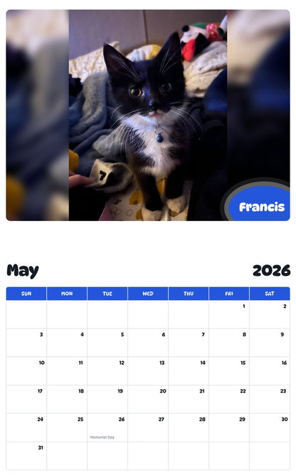 2026 - 2027 Francis - Pawidols Pet Calendar