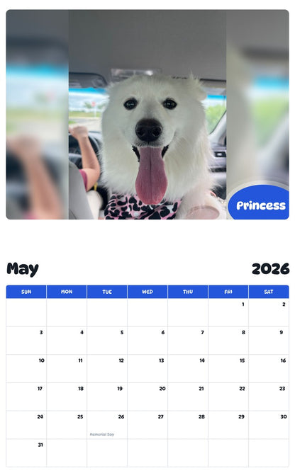 2026 - 2027 Princess - Pawidols Pet Calendar