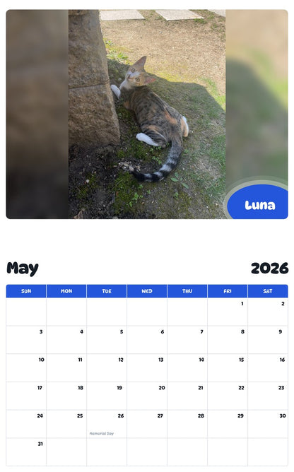 2026 - 2027 Luna - Pawidols Pet Calendar