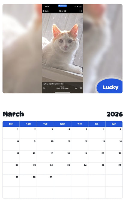 November 2025 - October 2026 Lucky - Pawidols Pet Calendar