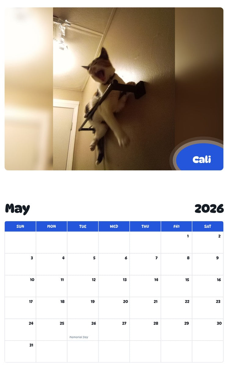 2026 - 2027 Cali - Pawidols Pet Calendar