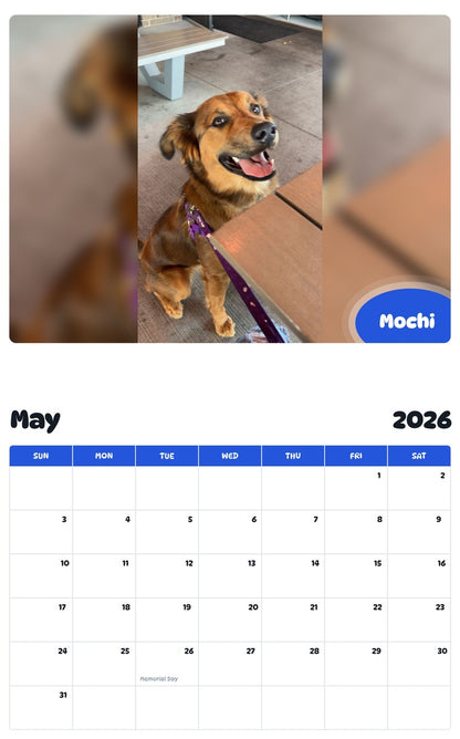 2026 - 2027 Mochi - Pawidols Pet Calendar