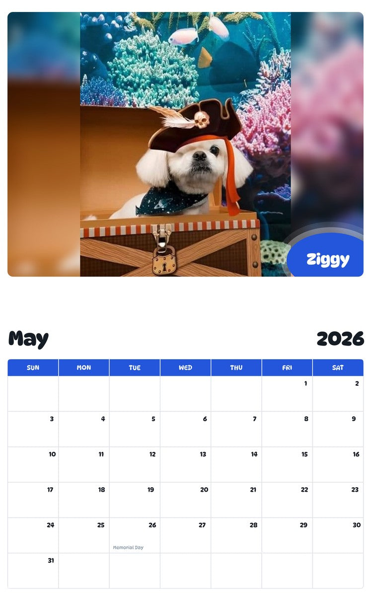 2026 - 2027 Ziggy - Pawidols Pet Calendar