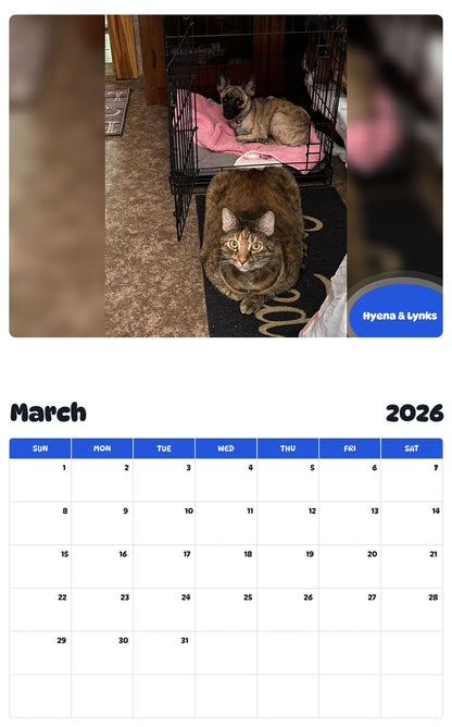 November 2025 - October 2026 Hyena & Lynks - Pawidols Pet Calendar