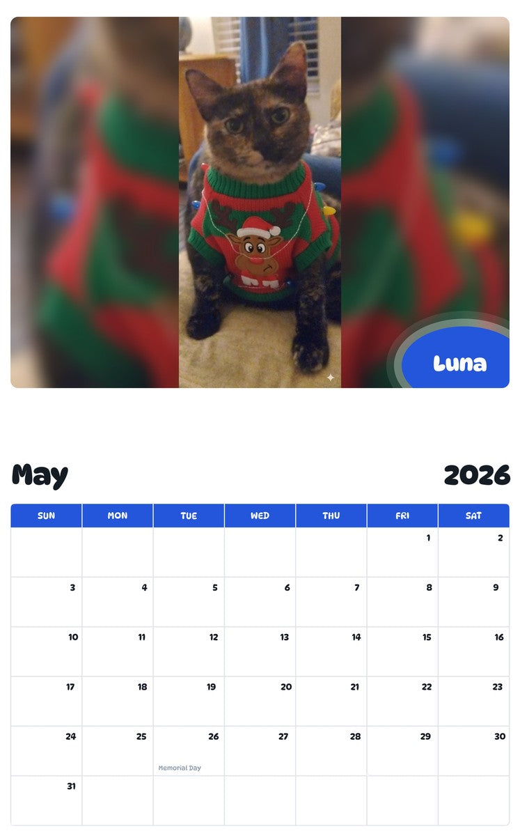 2026 - 2027 Luna - Pawidols Pet Calendar