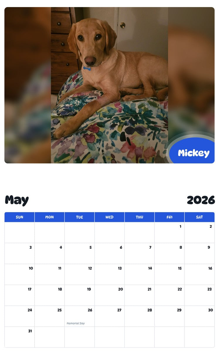 2026 - 2027 Mickey - Pawidols Pet Calendar