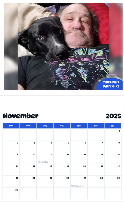 July 2025 - June 2026 Chielight baby girl - Pawidols Pet Calendar