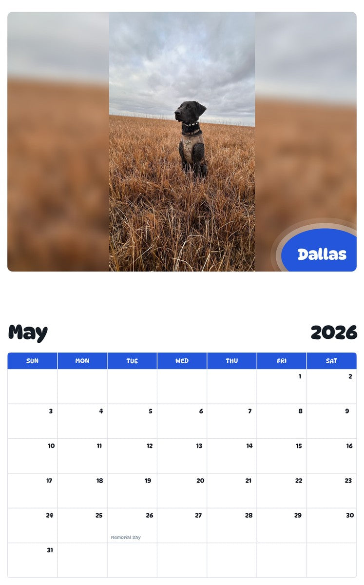 2026 - 2027 Dallas - Pawidols Pet Calendar