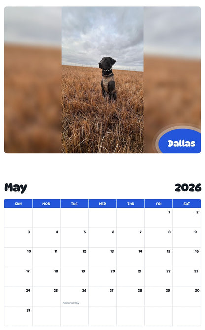 2026 - 2027 Dallas - Pawidols Pet Calendar