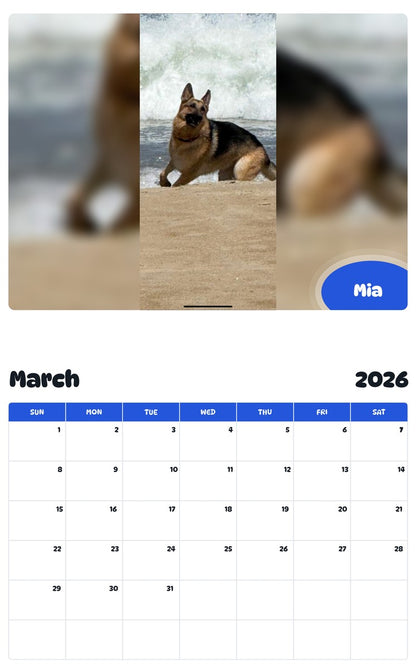 November 2025 - October 2026 Mia - Pawidols Pet Calendar