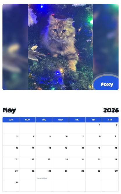 2026 - 2027 Foxy - Pawidols Pet Calendar
