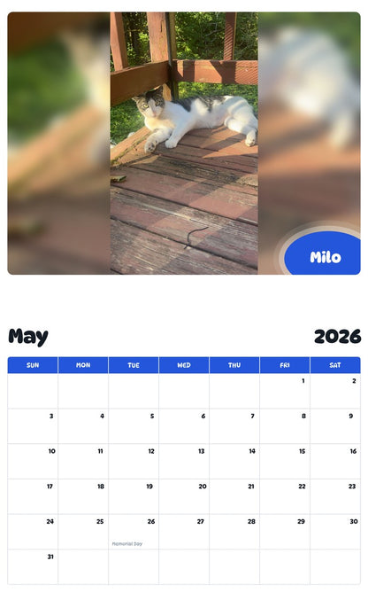 2026 - 2027 Milo - Pawidols Pet Calendar
